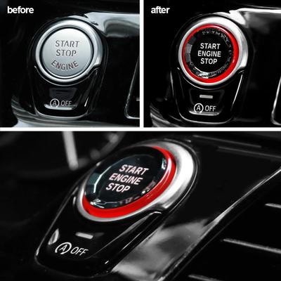 Autocollant de bouton d'arrêt de démarrage de moteur de voiture, garniture intérieure pour BMW X1 E84 E81 E87 X5 E70 X6 E71 E90 E60 E91 E92 E93 Z4 E89 E