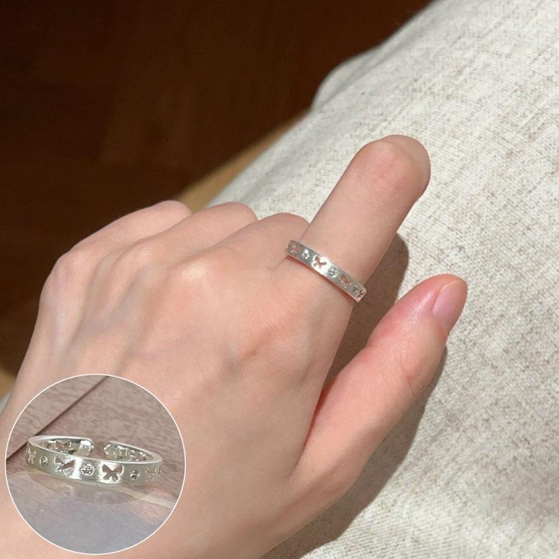 VENTFILLE 925 Sterling Rings for Women Fashion Geometric Handmade Irregular Line Ring Party Birthday Gift Dropshipping