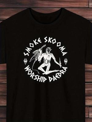MenS Skyrim Dragonborn & Daedra Worship Graphic T-Shirt - Official Elder Scrolls V Skyrim Gaming Tee