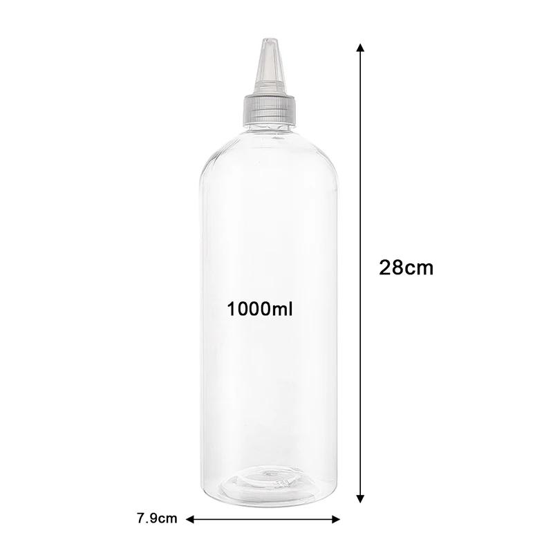 500/1000ml Plastic Squeeze Dropper Bottles Transparent Sharp-mouth Bottle Squeezable Needle Bottles Ink Glue Clear Container