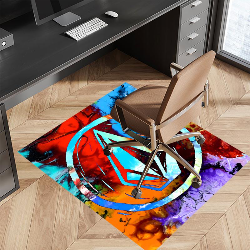 1pc V-VOLCOM LOGO5 Print Area Rug - Soft, Washable Non-Slip Indoor Mat for Office Chairs, Living Room, Home Office Decorative Rug