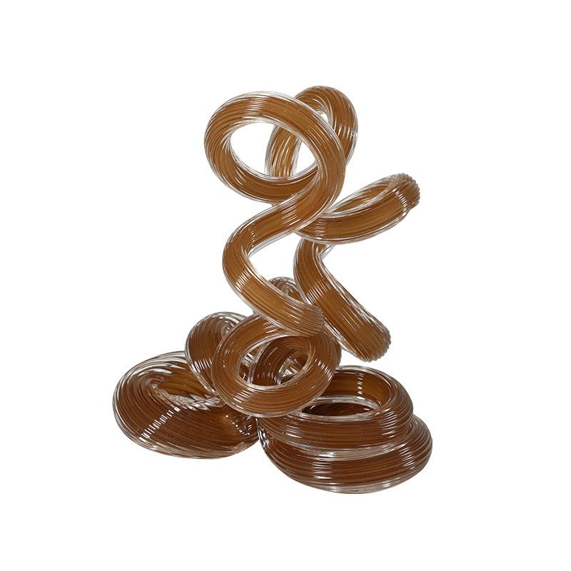 Glass Handicrafts Abstract Spring Spiral Ornament Entwined Statue Hollow Ring Decorative Figurines Home Decoration Accessories