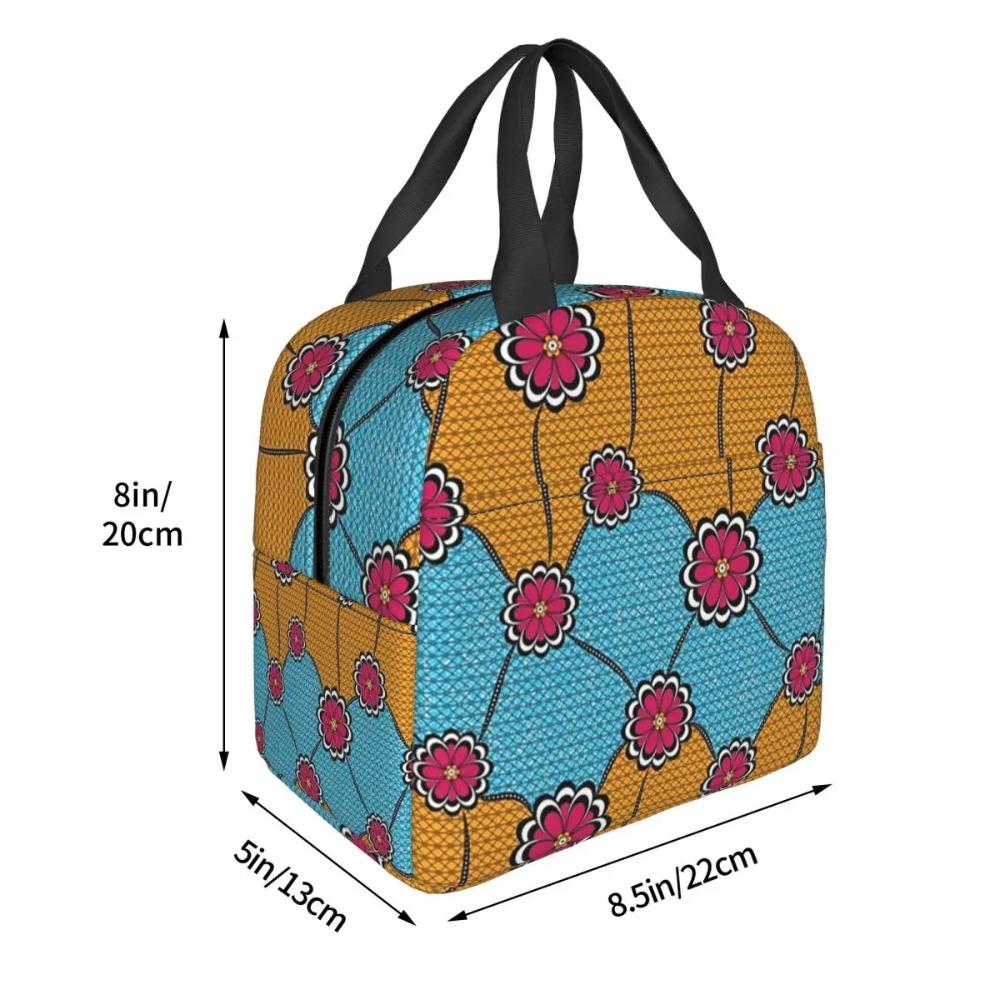 Sac à lunch isotherme Ankara Wax Hollandais Motif Africain pour Femmes Enfants Boîtes Alimentaires Portables Boîte à lunch thermique Sac fourre-tout