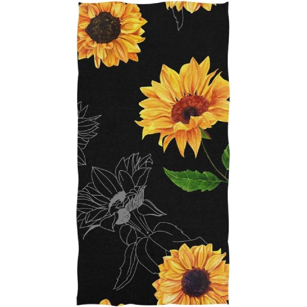 Black White Stripes Hand Towel Soft Towels for Bathroom, Hotel, Gym and Spa 30"x15"