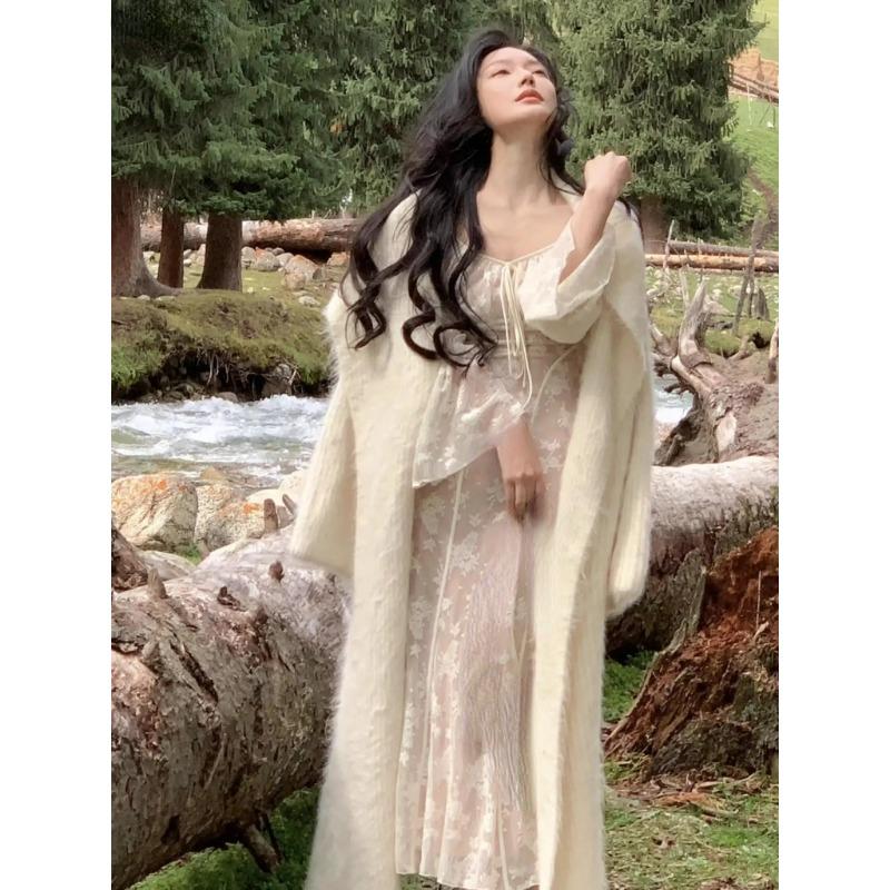 Spring Summer Elegant Mermaid Long Dress Fashion Slim Flare Sleeve Wedding Runway Party Lace Vestidos Women Vintage Clothing