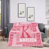 Personalized Custom Blanket For Adult Kids Customizable Name Flannel Blanket Soft Cozy For Bed Sofa Travel Perfect Birthday Gift