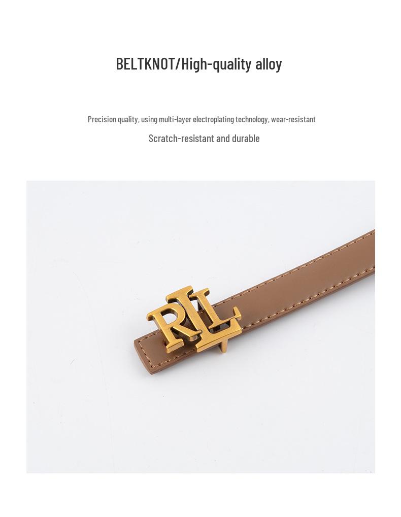 Damen Echter Leder Skinny Taillengürtel - Vielseitige Dekoration für Jeans und Freizeithosen.