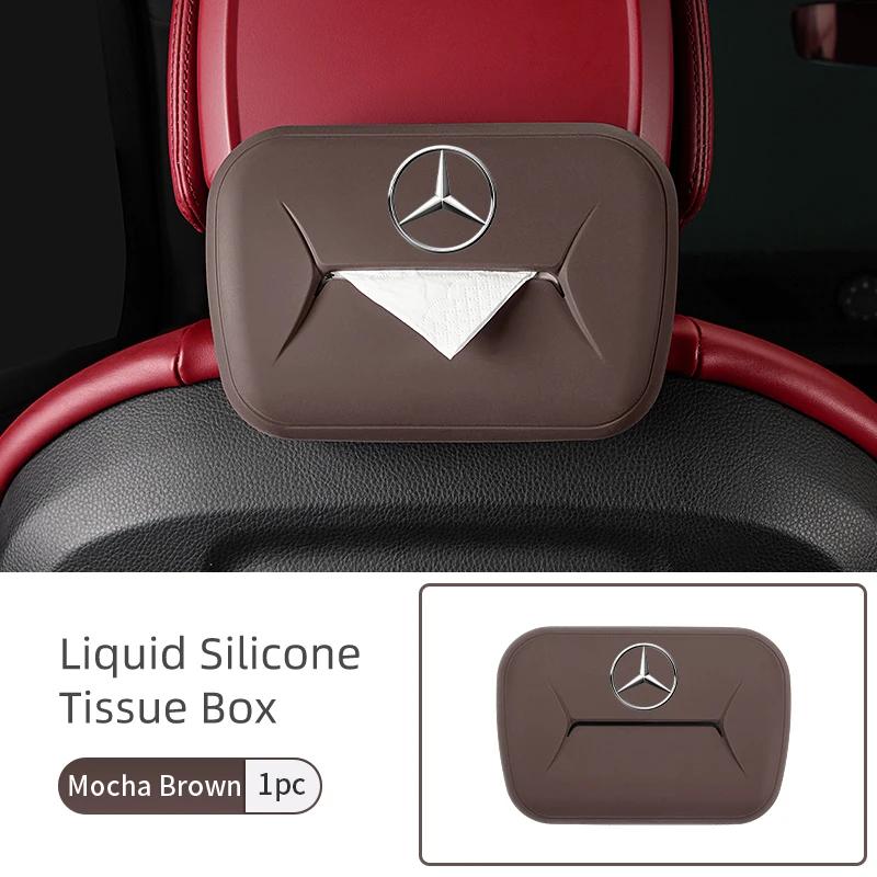 

Liquid Silicone Material Tissue Bag Headrest Suspend Tissue Box For Mercedes Benz CLK GLC W212 C200 C300 W203 W204 W205 W169