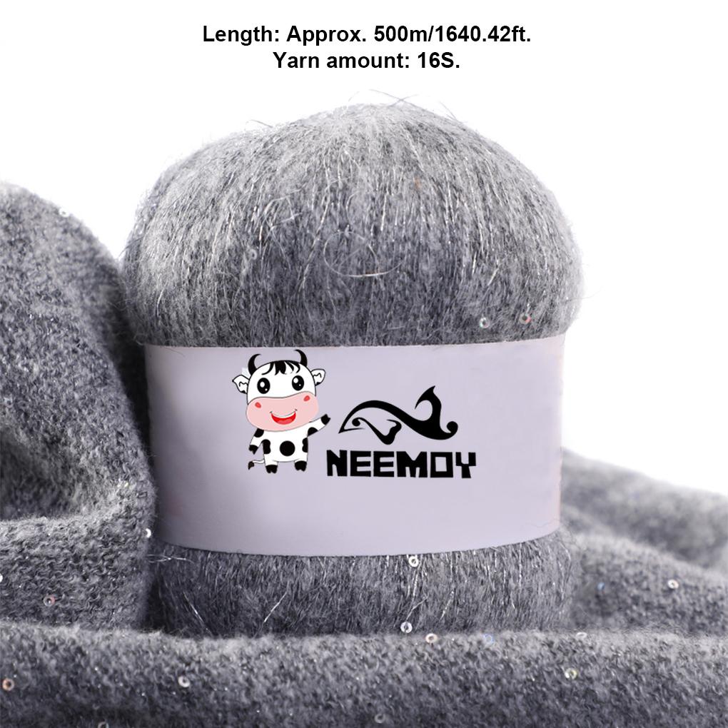 50g Beaded mohair Summer Ice Silk Mercerized Yarn Special Sequin Yarn DIY Hand Woven Rag Doll Knitting Wool Blanket 23 Colour