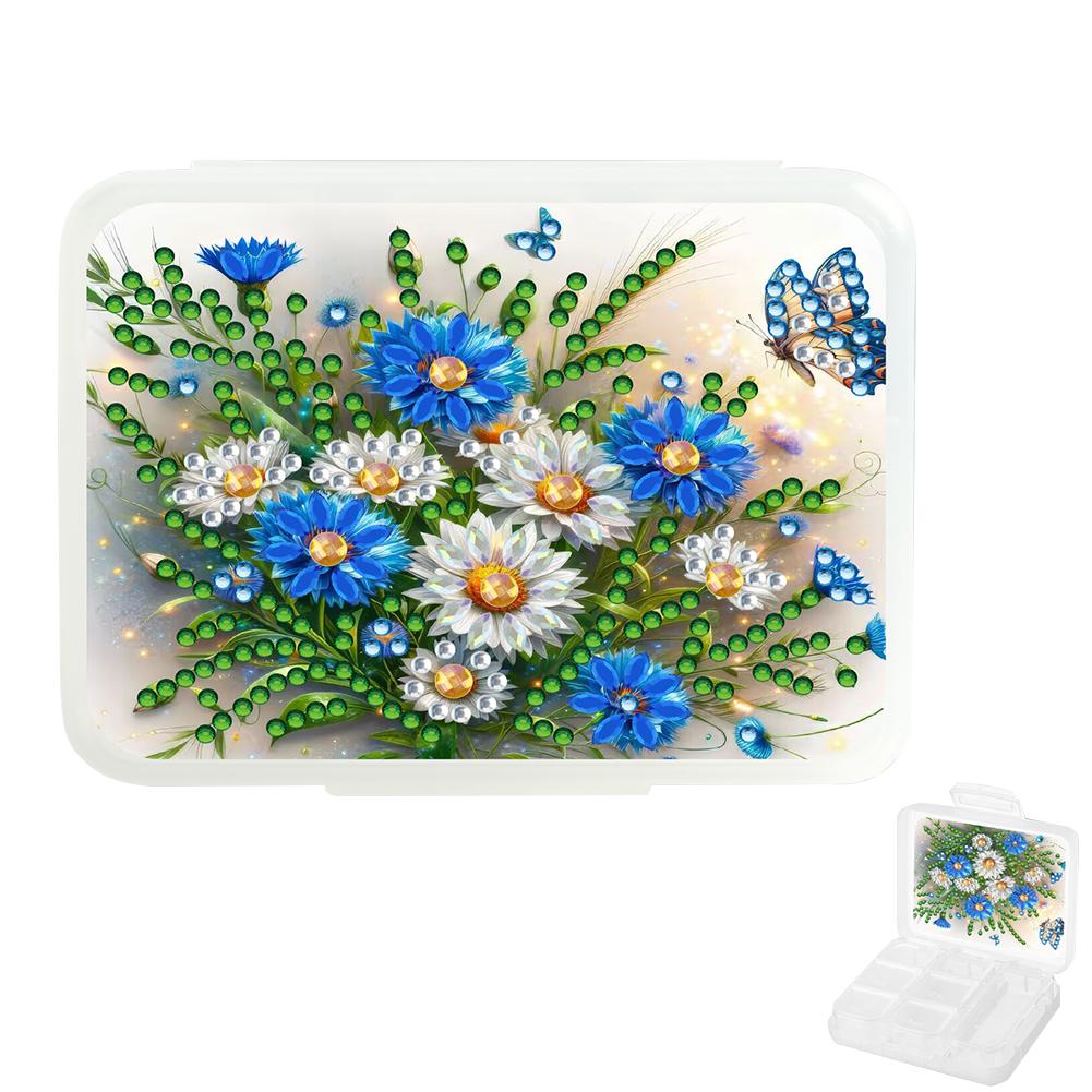 Diamond Art Pill Box Mini Travel Portable Storage Box Rectangular Medicine Box Diamond Painting DIY Blingbling Pill Case Pastill