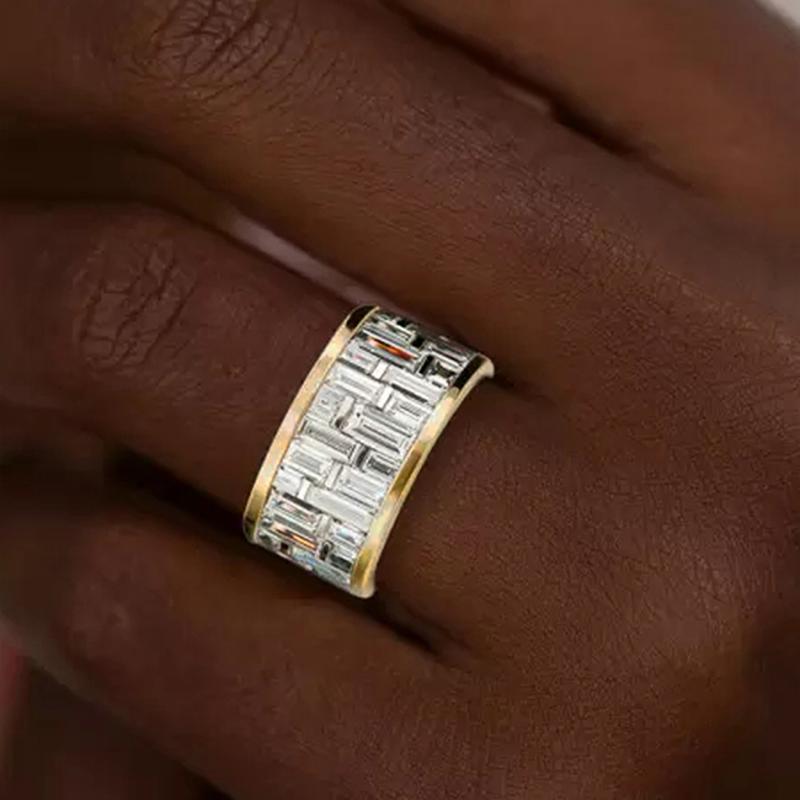 Xiaomi Huitan Simple Style Women Ring Two Tone with Brilliant Cubic Zirconia Vintage Party Accessories Gorgeous Jewelry for Lady Daily