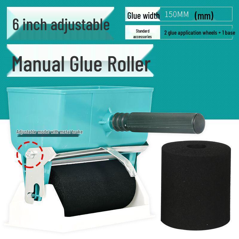Compact Manual Glue Roller for Wood, Wallpaper, and Cardboard - Small Laminating and Gluing Tool