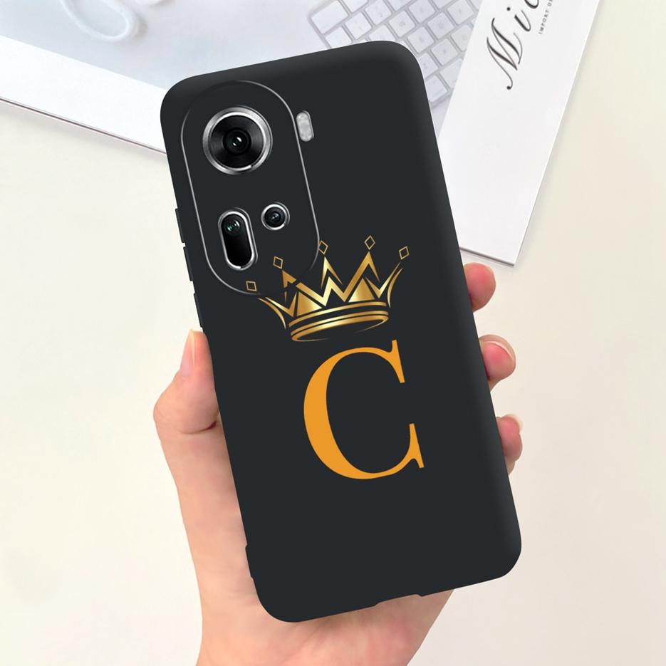 Für Oppo Reno 11 5G Hülle Reno11 F Niedliche Kronen Buchstaben Abdeckung Weiche Silikon Handyhülle Für Oppo Reno11 Pro Reno 11F Rückseite Taschen