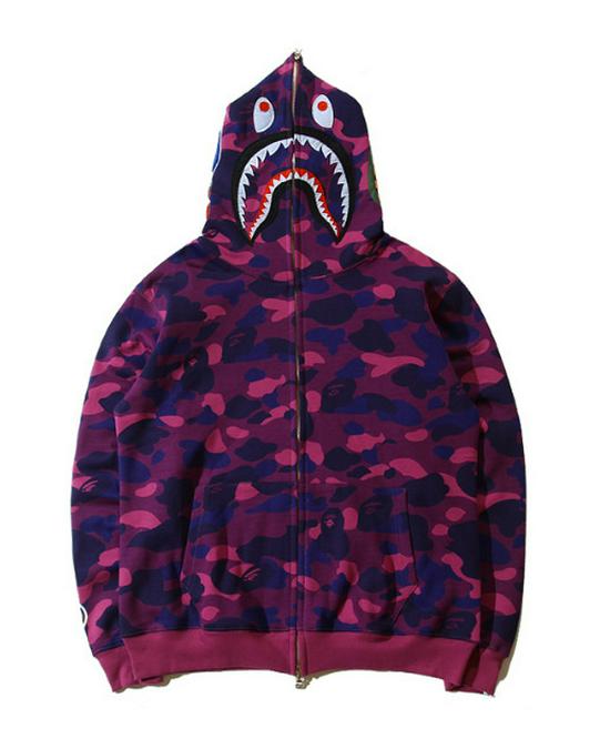 Unisex 3D Print Multi-color Shark Hoodie, 2025 Classic Loose Fit, Plus Size Cardigan Jacket