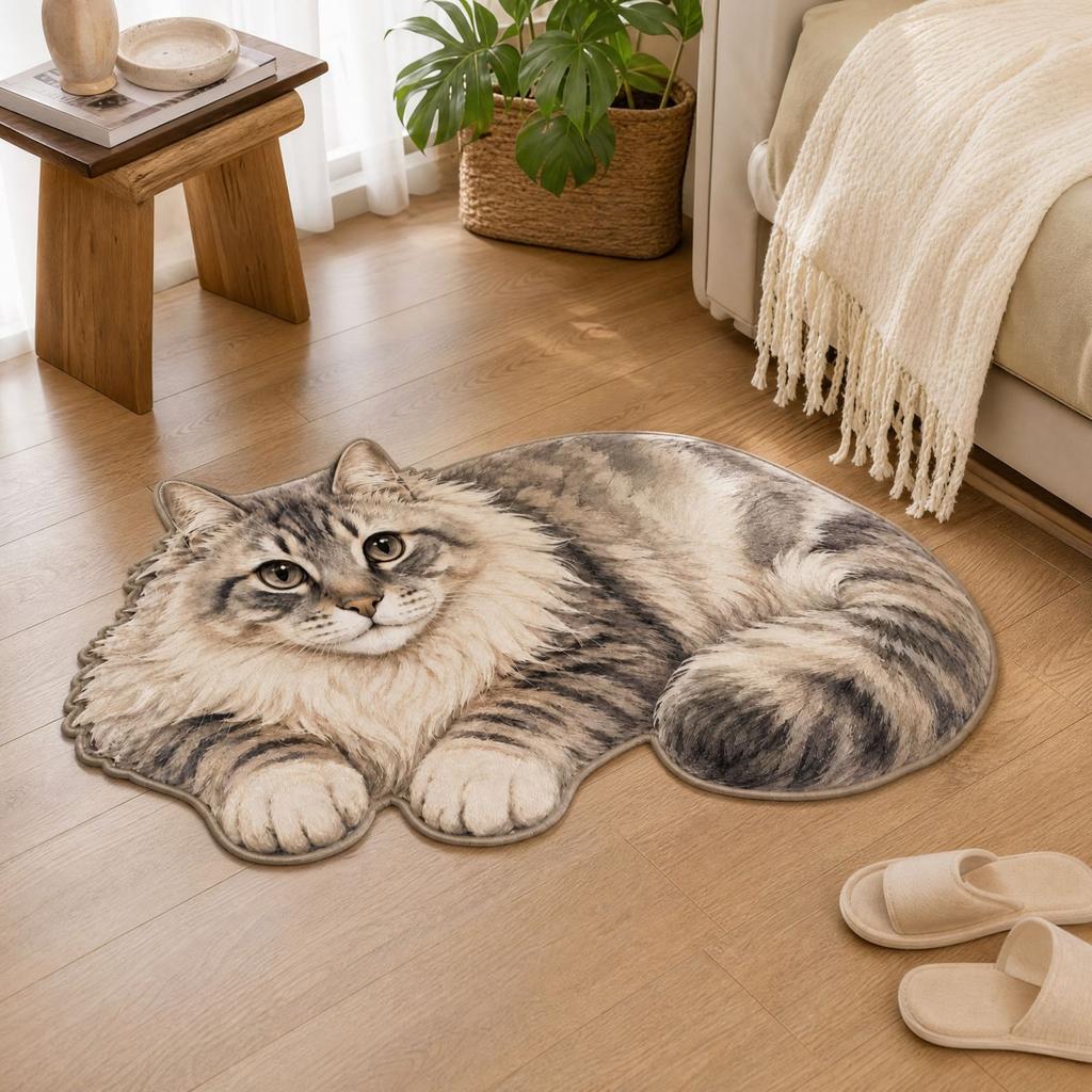 Cute Shaped, 3D Animal Irregular - Floor, Soft Plush Carpet for Bedroom Living Room Decor