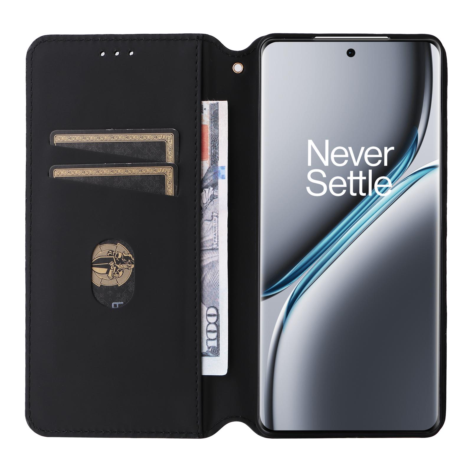 

For OnePlus Ace 3 Pro 5G Case Wallet Stand Rhombus Leather Phone Cover Black