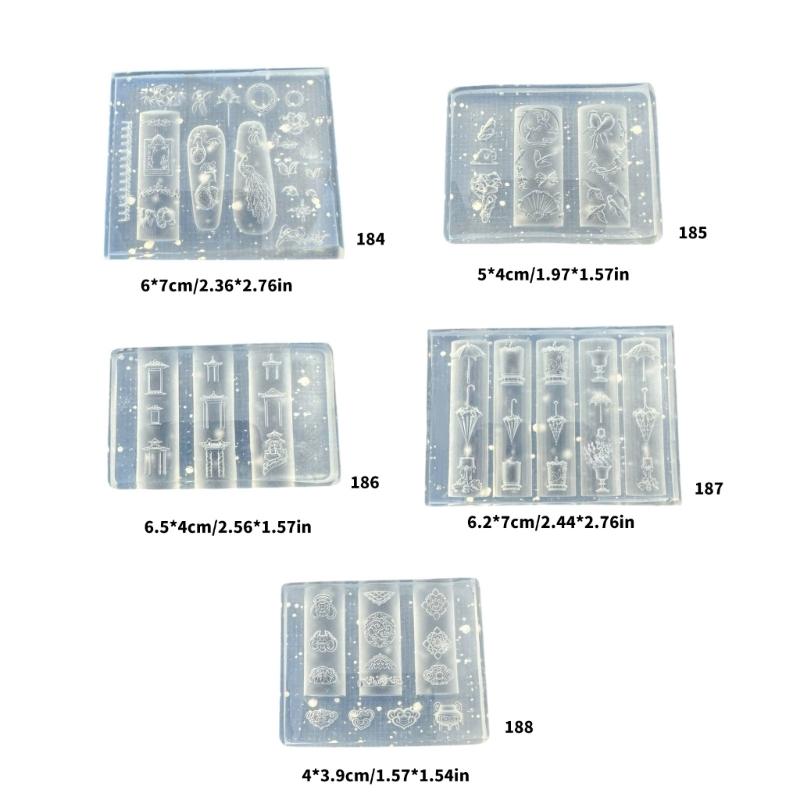 Reusable Nail Charm Silicone Mold For Chinese Emboss 3D Nail Art Creations And Creative Nail Embellishments