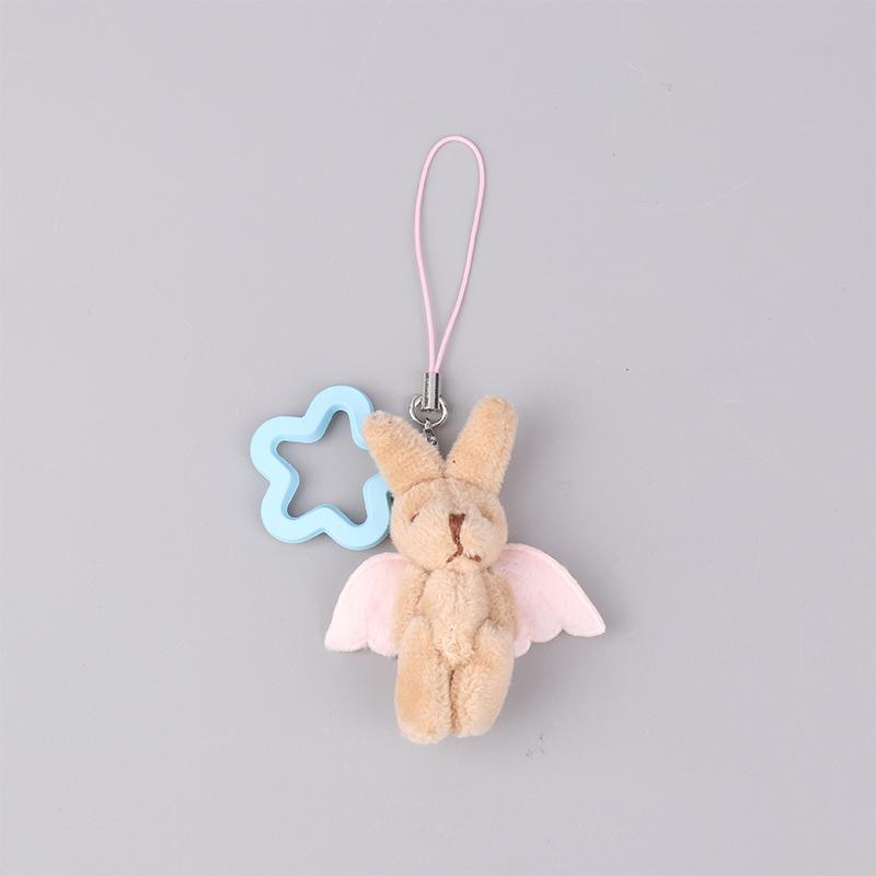 

Y2K готический плюшевый кролик телефон цепи панк мобильный телефон шнурок кавайные крылья кролик кулон для девочек рюкзак украшение