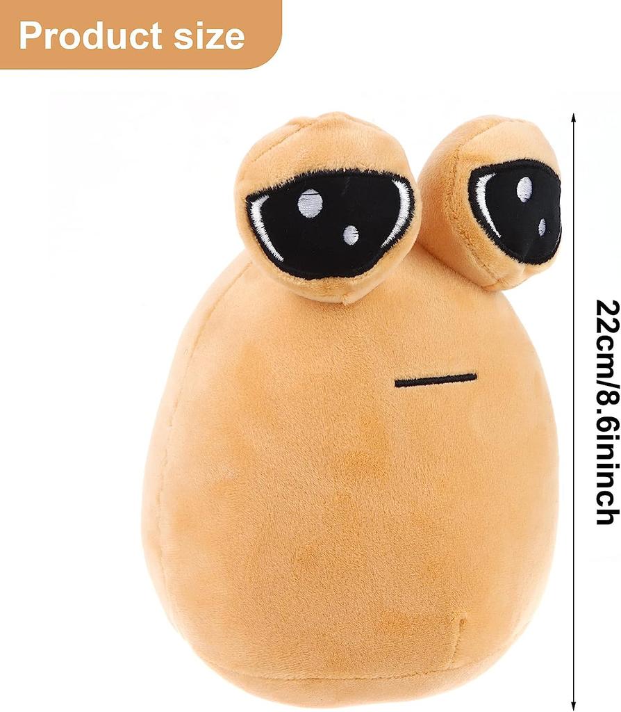 22cm/8.6in Pou Plush Cartoon Alien Toy Kawaii Stuffed Animal Doll Game Figure Gifts for Fans