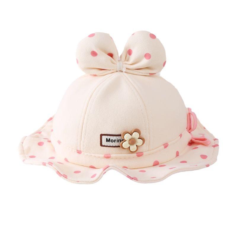 Baby Girl Autumn Spring Thickened Bucket Hat Cute Warm Adjustable Fisherman Hat For Infants Toddler Sun Protection Cap