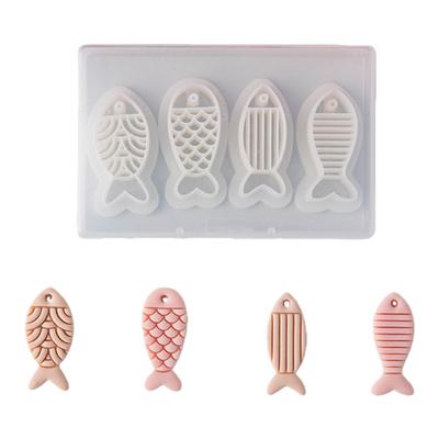 Pack Of 4 Plastic Fish Earring Molds For Polymer Clay Jewelry Crafting Kid Friendly Handmade Accessories