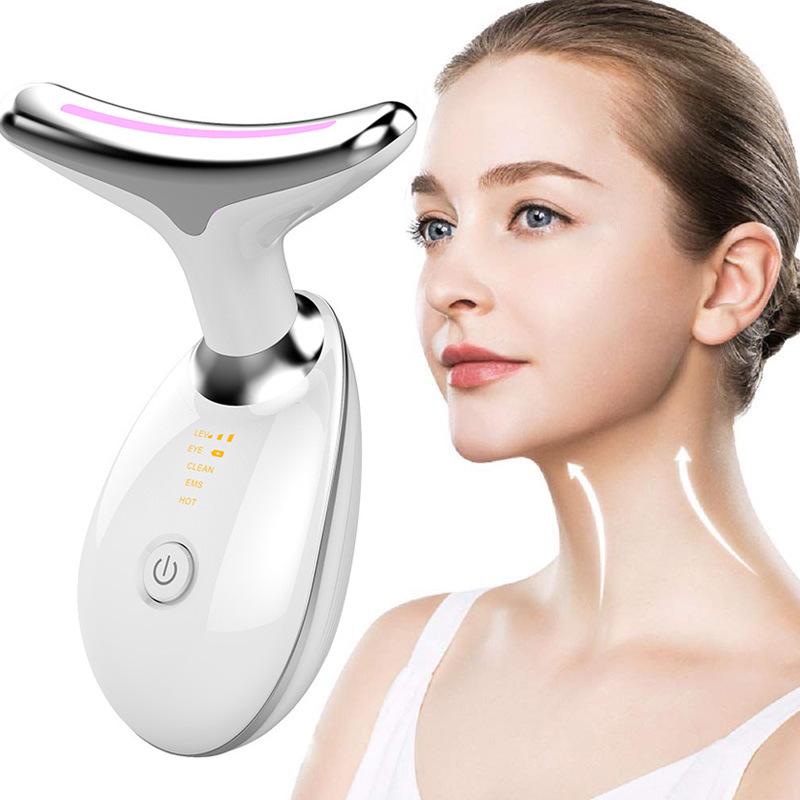 Photon Therapy Neck & Face Massager: Double Chin Reducer and Skincare Tool