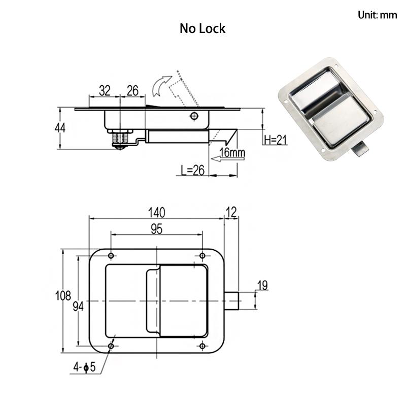 Stainless Steel Panel Lock Industrial Electrical Automation Equipment Container Truck Door Accessories Toolbox Lock