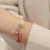 Chinese Style Natural Strawberry Crystal Bracelet  Blessing Brand Flower Pendant Fashion Bracelet