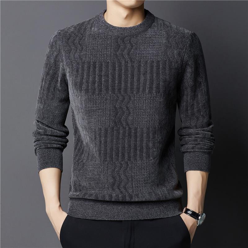 

Men s Autumn and Winter Solid Color Padded Sweatshirt Slim Warm Commuter Sweater XS