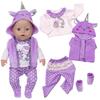 Fashion Cartoon Suit Wear For 17Inch 43cm Reborn Baby Doll, 18inch 45cm American Girl Doll Clothes and Accessories