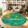 Round Rug Custom NameAlphablocks Pattern Non Slip Carpet Home Floor Decor