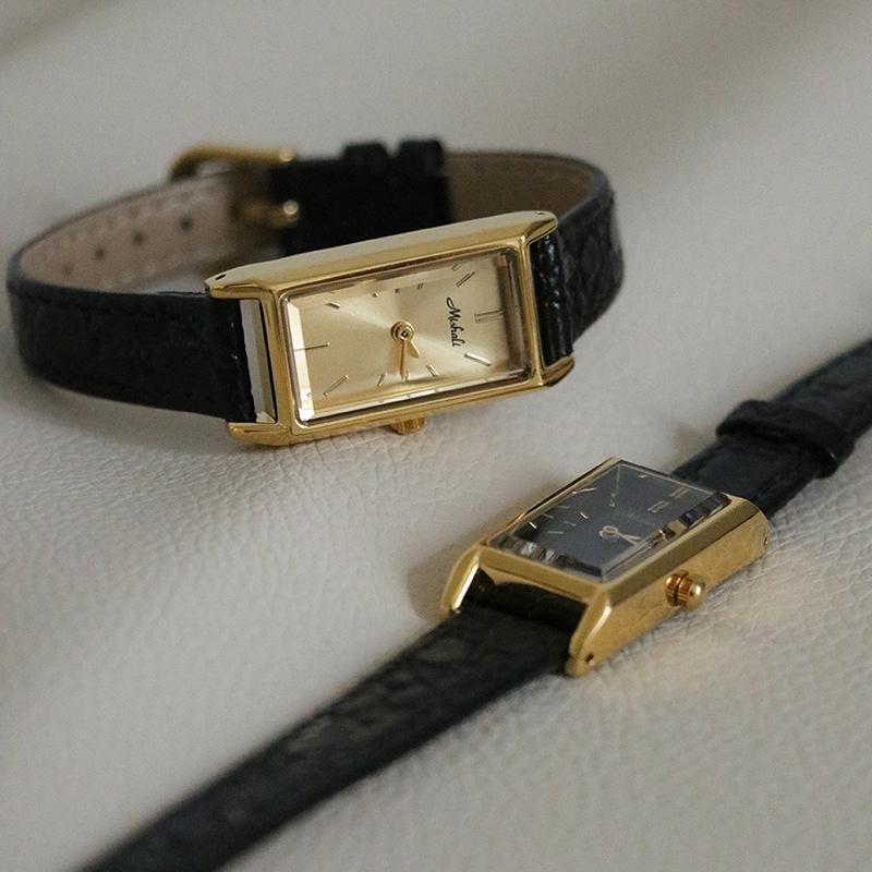 New women's watch, elegant and understated luxury, high-end rectangular original minimalist wristwatch, perfect as a gift.