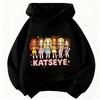 Felpa con Cappuccio Personaggio Cartone Animato KATSEYE per Bambini Felpa con Cappuccio a Manica Lunga per Ragazze Maglione con Grafica di Gruppo Top Casual Street per Bambini