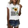 Frauen Casual Brief Druck Kurzen Ärmeln Lose T-Shirt Bluse Tops