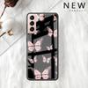 Funda de Cristal Mariposa Rosa Belleza Para Samsung Galaxy S22 S20 FE S21 Plus Cubierta de Teléfono S10 5G S9 Note 20 Ultra 10 Lite Carcasa