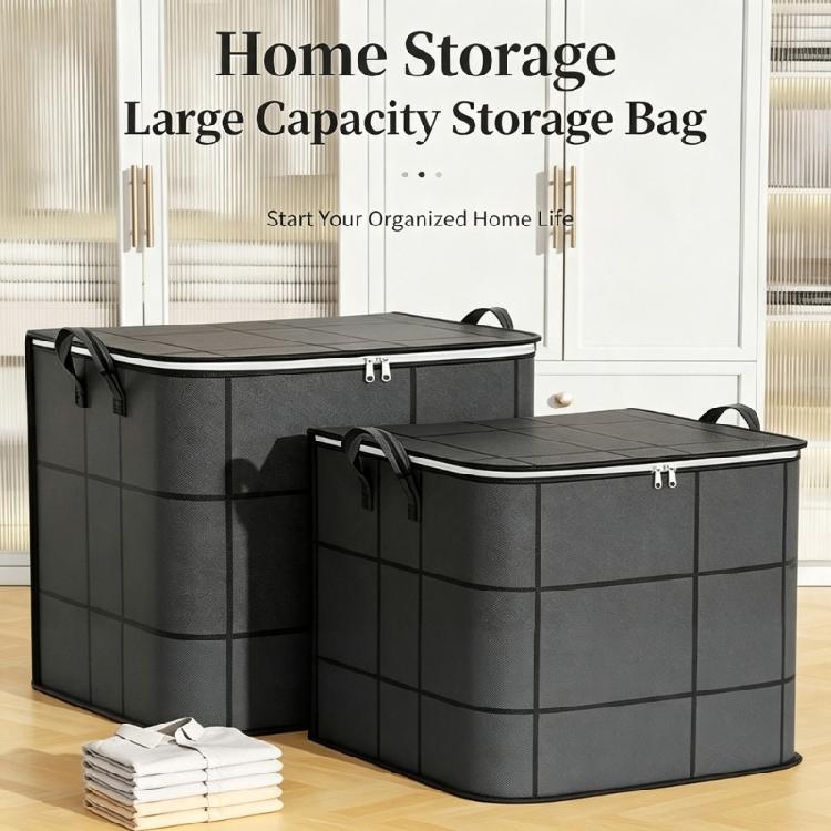 Bedroom Storage Bag Soft Fabric Closet Case for Bedding and Sweaters with Dust Cover and Full Opening Access Indoors