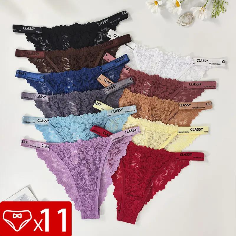 

11 шт./уп. Разноцветные Сексуальные Кружевные Женские Трусики Дышащие Удобные Женские Трусы Нижнее Белье Элегантные Женские Брифы Трусы L