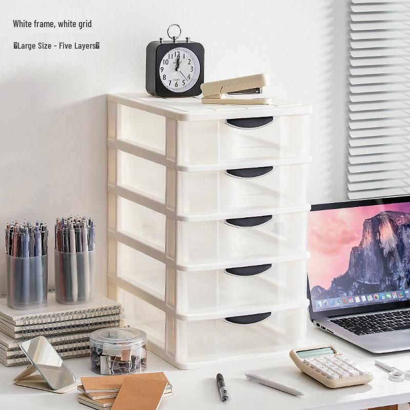 Transparent Drawer-Style Desktop Storage Box for Household Items and Cosmetics