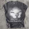 I Need Ibuprofen Funny Vintage Graphic Cat T-shirt, Comfort Colors Shirt, Silly Kitten Tshirt, Meme Shirts, Ironic Tees, Gift for Her Him