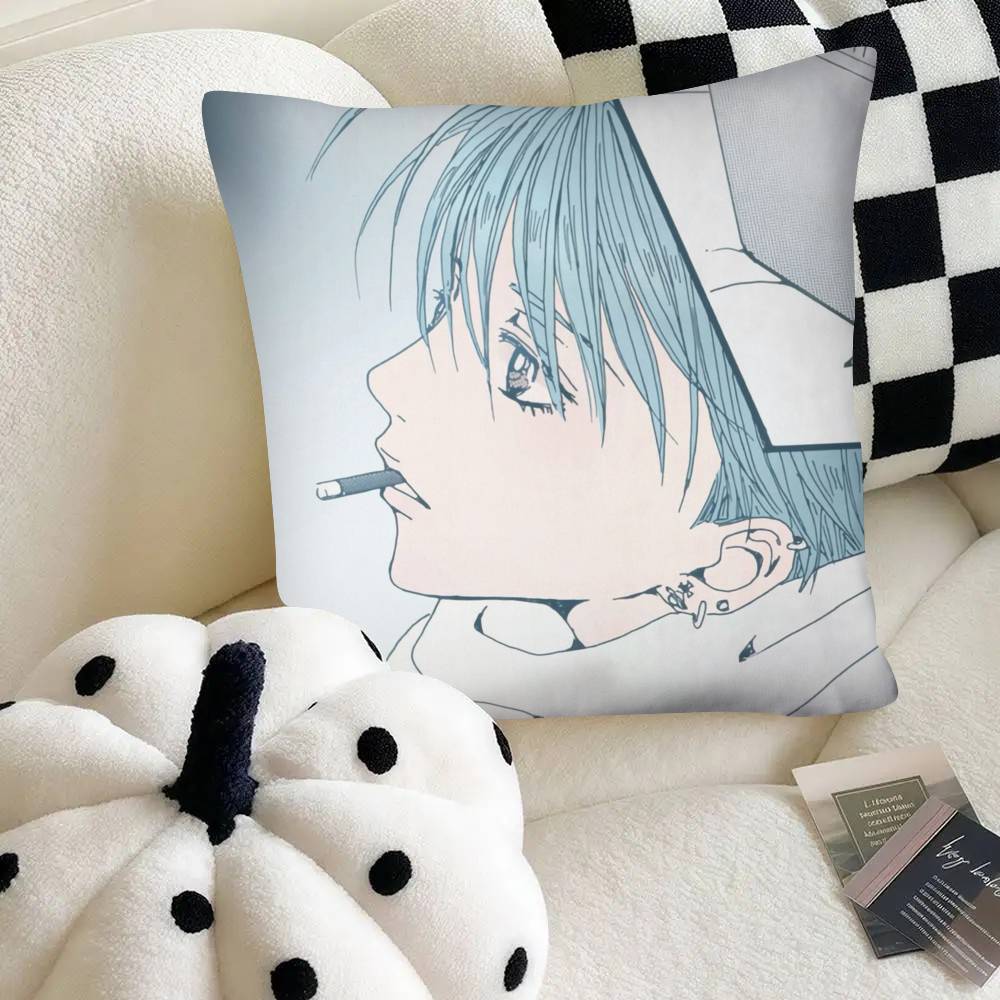

Okazaki Shinichi Japanese Anime NANA Pillow Case Square Pillow Bedroom Sofa Leisure Comfort Cushion Car Home Decoration 16x16Inch