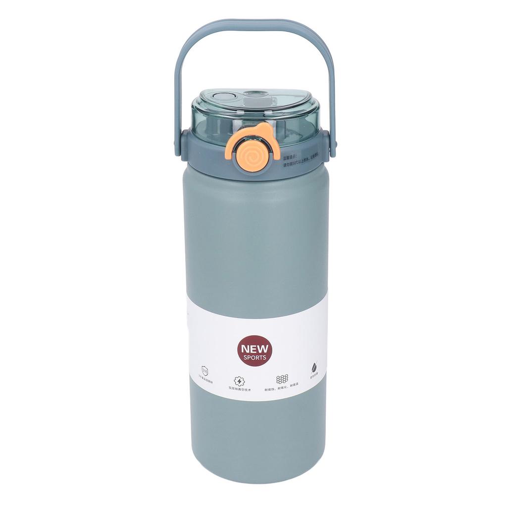 1200ml Izolovaná láhev se slámkou Modrá Nerezová ocel Rovné tělo Termohrnek pro sport Cestování