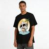 Vintage Island Skull Surf Print Short Sleeve T-Shirt Pure Cotton T-shirt