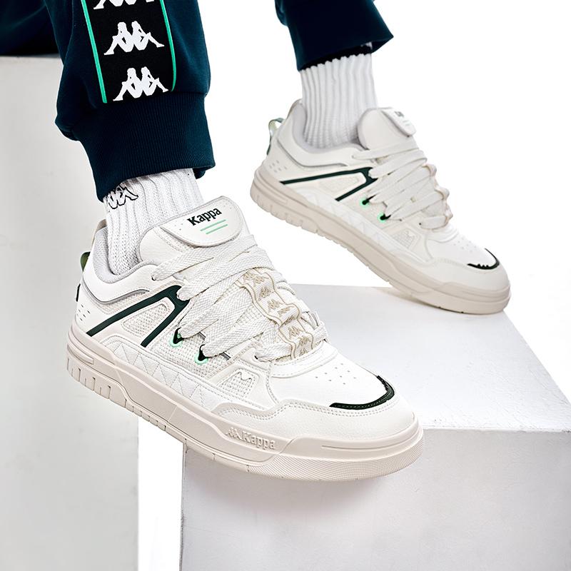 Kappa Slip-Resistant Durable Lightweight Breathable Low-Top Skate Shoes Unisex Sneakers White K0DU5CC17CJ-012