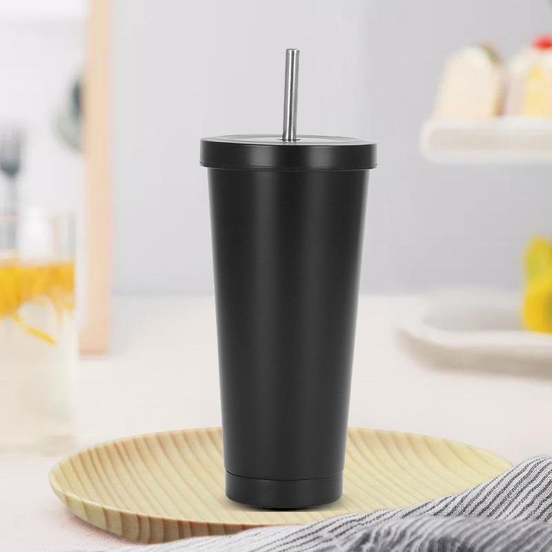 750ml Vacuum Insulated Stainless Steel Travel Mug With Straw Office Car Home Outdoor Use