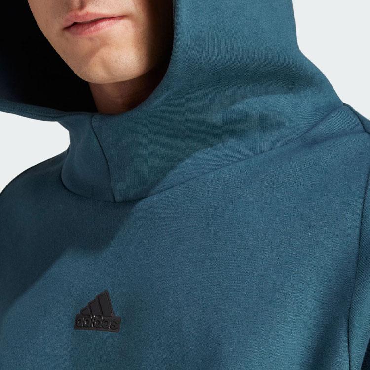Adidas New Z.N.E. Premium Hoodie Solid Logo Quick-Dry Sports Casual Loose Hooded Sweatshirt Men Hoodies Arctic-Blue IN5114