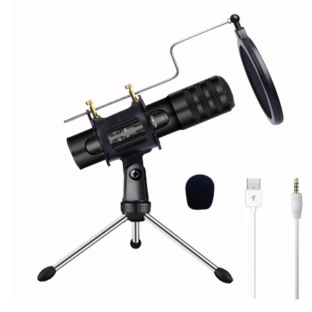 Kondenzátorový smartphone sběr zvuku nastavitelný zvuk USB vhodný pro japonský manuál součástí mikrofon, echo, nahrávání, mikrofon, 3,5mm