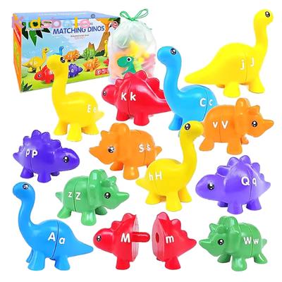 Montessori Dinosaurier Zuordnungsspielzeug Zahl/Alphabet Farbsortierung Feinmotorik Sensorisches Spielzeug für Kleinkinder Partyspiel Weihnachtsgeschenk
