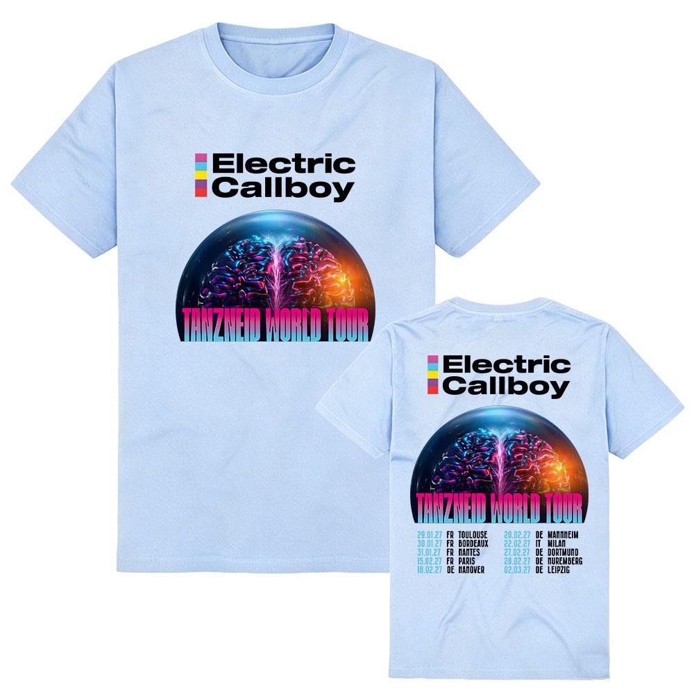 Camiseta World Tour Tanzneid Diseño de la Banda Electric Callboy Camisetas Estampado Gráfico Merch Unisex Streetwear Camisetas de Algodón de Manga Corta