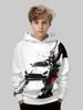 Boys' Fashionable 3D Printed Casual Pullover, Spring and Autumn Long Sleeved Sportswear, Boys' Outdoor Hoodie Top