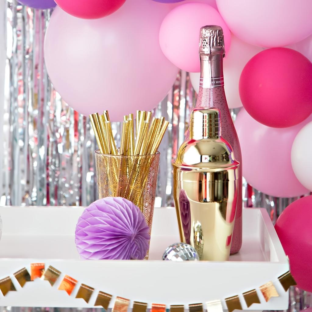 50pcs Golden Foil Paper Straws Biodegradable Striped Wave Polka Dot Disposable Drinking Straws For Party Wedding Birthday